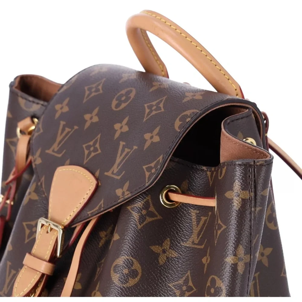 Louis Vuitton Montsouris PM Backpack Brown Monogram M45501 LV Logo Charm